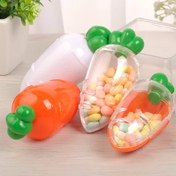 10 Шт Мультяшная Пластиковая Мини-прозрачная коробка конфет в форме моркови и редиса, креативные коробки конфет для защиты окружающей среды