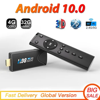 2022 Smart Tv stick Android TV Box 10 2G/16G 4G/32G 3D Видео 4K 2,4 G 5G Wifi Bluetooth Четырехъядерный ТВ-приставка ТВ-приемник