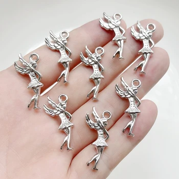 20шт 29 * 14 мм 3D очаровательная старинная серебряная подвеска принцессы-ангела DIY ювелирные изделия ожерелье серьги декоративные поделки