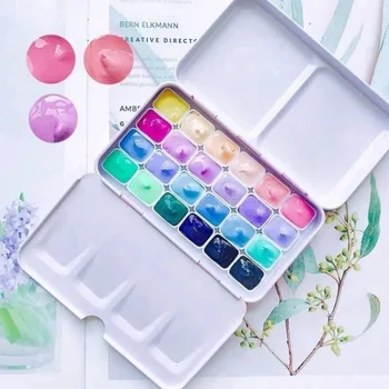 24 Цветные коробки с акварельными красками, портативные мини-палитры, студенты-искусствоведы для начинающих Делают полные наборы красок для рисования
