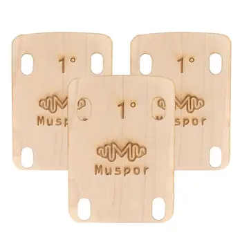 3 штуки прокладок для грифа гитары Muspor Из массива канадского клена, Конусность на 1 градус для крепления болтов на грифе, прокладка для прокладки челнока