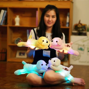35 см светящаяся плюшевая кукла-собака, красочные светодиодные светящиеся собаки с вышивкой, детские игрушки для девочки, подарок на день рождения kidz YYT221