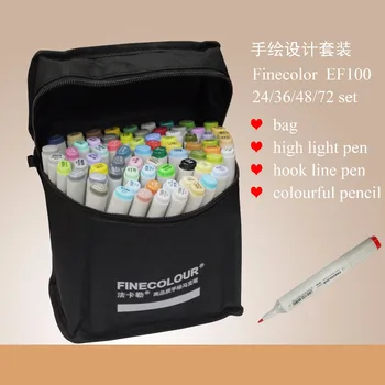 Finecolour EF100 240 цветов, чернила на спиртовой основе, профессиональные маркеры для рисования на двойной основе с сумкой