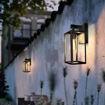 Железный настенный светильник, Съемный водонепроницаемый кнопочный выключатель, Настенный Стильный Солнцезащитный садовый светильник в простом стиле