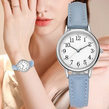 Женские часы Sdotter с маленьким циферблатом, простые модные женские часы, Тонкий кожаный ремень, кварцевые женские наручные часы, женские часы reloj