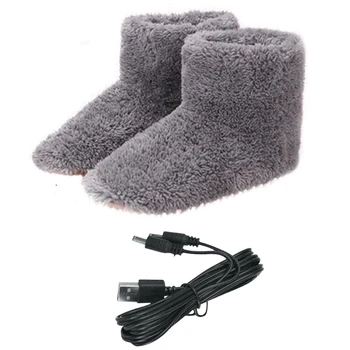 Зимние Теплые зимние ботинки Обувь с электрическим подогревом, моющаяся Удобная плюшевая обувь с электрическим подогревом, обувь для помещений и улицы