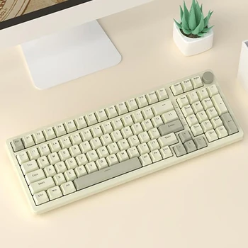 Игровая клавиатура с возможностью горячей замены 99 клавиш, PBT-колпачки для клавиш, проводная механическая клавиатура, игровые клавиатуры USB Type-C для компьютера, ПК