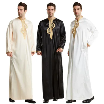 Исламская одежда Мужская Длина с длинным рукавом Свободные мусульманские мужчины Саудовская Аравия Пакистан Мусульманские костюмы Курта Мусульманское платье Кафтан Тобе