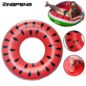 Кольцо для плавания с арбузом, Большой красный многоразмерный надувной Детский бассейн для взрослых, Пригодный для начинающих, Игрушки для бассейна