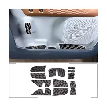 Комплект ковриков для дверных прорезей автомобиля, отделка, Декольтированные наклейки для Ford Maverick 2022 2023, Аксессуары для интерьера - Мягкое углеродное волокно