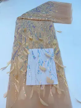 Нигерийское Французское сетчатое Кружево Jolin-1306.1807 Вышитая Шнуровая Кружевная Ткань с полным бисером для свадебного платья