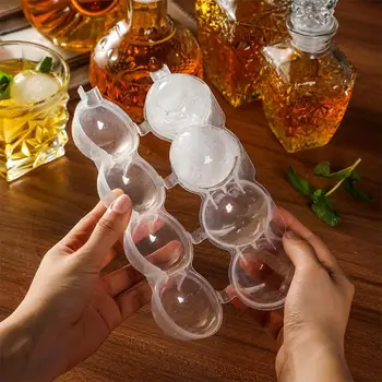 Новые кухонные инструменты 2023 года, Форма для льда с 4 полостями, Гибкий силиконовый коктейль для виски, Круглый шар для льда, сетка для льда, вечеринка для бара