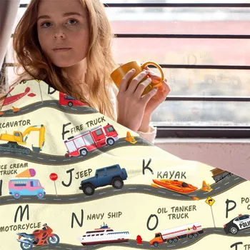 Одеяла с алфавитом для грузовиков, покрывало для сна для мальчиков и девочек, модное одеяло с 3D принтом, уютные тонкие одеяла для путешествий, прямая поставка