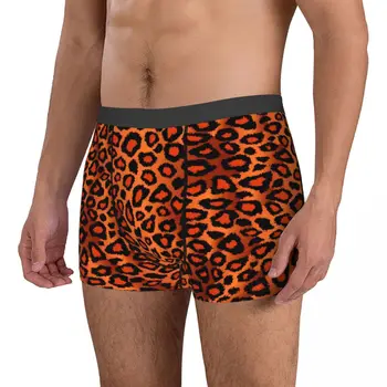 Оранжевое леопардовое нижнее белье с принтом из шкуры животного, классические трусики, шорты с принтом, трусы для мужчин, 3D чехол, боксерские шорты большого размера