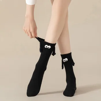 Привлекательные носки для пары с ручным дизайном, женские нейлоновые чулки длиной до середины икры