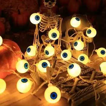 Светодиодные фонари на Хэллоуин, жуткие светодиодные гирлянды для глазных яблок для навязчивого декора Хэллоуина, Мерцающие украшения для глаз призраков, Мигающие