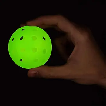 Светящийся Пиклбол 74 мм Прочный Ночной Светло-зеленый шар на 40 лунок для соревнований на открытом воздухе Шары для пиклбола, светящиеся в темноте