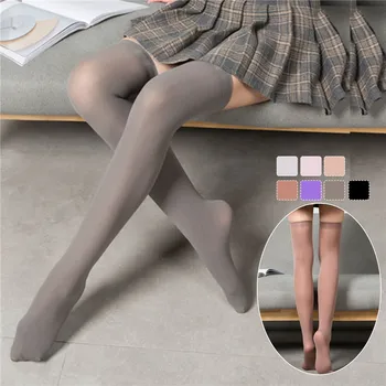 Сексуальные длинные носки для женщин выше колена, эластичные чулки для похудения, женские теплые гольфы для девочек цвета 
