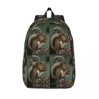 Серая Белка, поедающая орех, Женские маленькие рюкзаки, сумка для книг, модная сумка через плечо, Портативный рюкзак для путешествий, детские школьные сумки