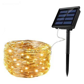 Солнечный веревочный светильник, водонепроницаемый IP65 300 светодиодов, наружные светодиодные солнечные наружные светильники для вечеринки, сада, двора, дома