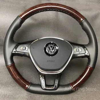Сшитая вручную Нескользящая Кожаная Оплетка Крышки Рулевого Колеса Автомобиля Volkswagen VW Golf 7 Mk7 Touran Up New Passat B8 Tiguan