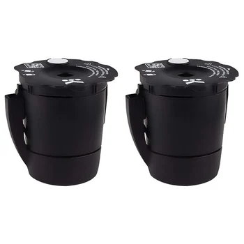 Фильтр для кофе многоразового использования, совместимый со всеми кофеварками Keurig My K-Cup 1.0 и 2.0 для дома Keurig (черный, 2 шт. / упак.)