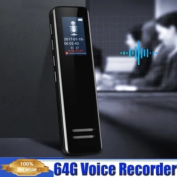 Цифровой диктофон, воспроизведение формата MP3 WAV, перезаряжаемый интеллектуальный диктофон для записи, диктофон с MP3-плеером и микрофоном