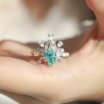 Ювелирные изделия и бриллианты кольцо с драгоценным камнем женское открытие расширенное ощущение, полное бриллиантового кольца, сладкого темперамента