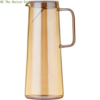 1,5-литровый чайник для холодной воды из янтарного стекла, Стеклянный кувшин Morden Luxury, высокотемпературный и термостойкий, для напитков и соков в ресторане-баре