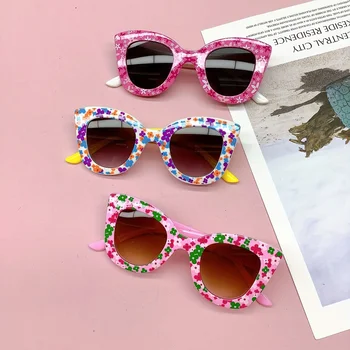 1 шт. детские солнцезащитные очки с милым цветочным принтом, солнцезащитные очки для путешествий на пляже, защита от UV400