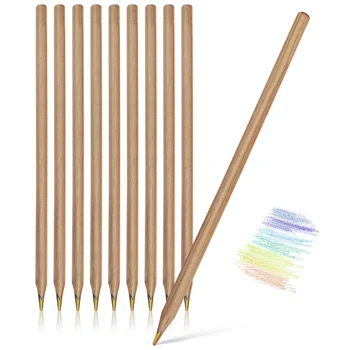 10 шт. радужные карандаши для рисования, принадлежности для детей-школьников