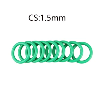 10ШТ Зеленое уплотнительное кольцо из фторкаучука FKM, Уплотнительные прокладки, Толщина CS 1,5 мм, Резиновое уплотнительное кольцо OD4-10мм, Термостойкое