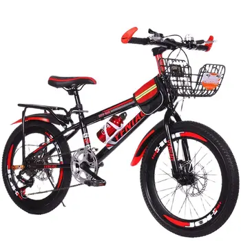 18-дюймовый детский горный велосипед с регулируемой скоростью, усиленная рама из высокоуглеродистой стали, безопасная и стабильная езда на велосипеде на открытом воздухе