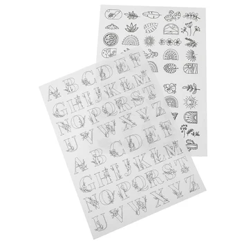2 шт. Листов Водорастворимый подложечный инструмент Bohemian Supplies Трафареты с алфавитом для мытья бумаги