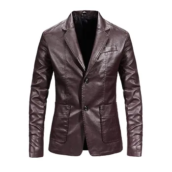 2023 Весенне-осеннее классическое пальто, мужские модные кожаные блейзеры, мужская куртка с длинным рукавом, высококачественные водонепроницаемые повседневные блейзеры