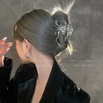 2023 Корейская новая большая заколка-коготь в виде паука, индивидуальность, шарм, Заколка-бабочка, Аксессуары для волос в готическом панковском стиле, женский головной убор