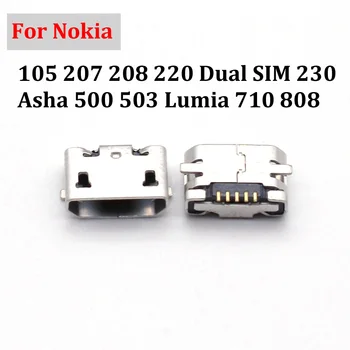 5-20 штук Разъем Micro USB Док-станция Разъем для Зарядки Порты и Разъемы Разъем для Nokia 105 207 208 220 Dual SIM 230 Asha 500 503 Lumia 710 808