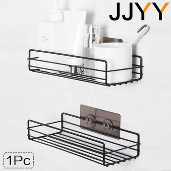 JJYY Без перфорации Металлическая полка для ванной комнаты и кухни, многофункциональный настенный органайзер для хранения без перфорации