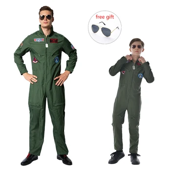 Верхний костюм для косплея Maverick, форма военного пилота для детей и взрослых, униформа американских военно-воздушных сил на Хэллоуин, летный костюм, комбинезон
