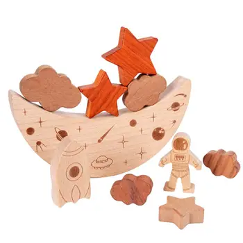 Детские Деревянные Штабелируемые Строительные блоки Parent-Child Interactive Game INS Space Серии Montessori Toys Kids Gift