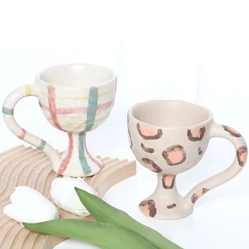 Для украшения домашней вечеринки в свадебном магазине неправильной формы, леопардовая кружка, керамическая кружка, средневековая кофейная чашка с ручной росписью