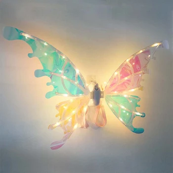 Игрушечные крылья Ангела, автоматические качели, сверкающие крылья сказочной принцессы, креативный дизайн, крылья бабочки-ангела, электронные для мальчиков и девочек