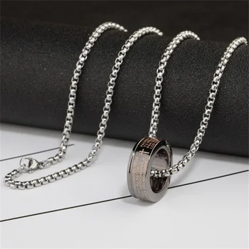 Кольцевые подвески из титановой стали для женщин и мужчин, модные кольцевые ожерелья в стиле хип-хоп, модные простые ювелирные подарки