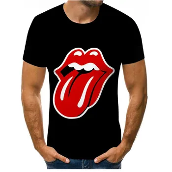 летняя футболка с надписью tongue, графические футболки, футболки y2k, мягкие футболки с круглым вырезом, топы, футболки с 3D-принтом, уличная одежда Оверсайз