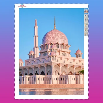 Мечеть Исламская архитектура 5D Набор для алмазной живописи Религия Медины Святое Место Вышивка Пейзаж Вышивка крестом Украшение дома