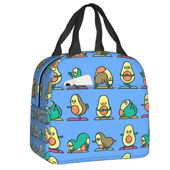 Милая сумка для ланча с авокадо для йоги, женский теплый холодильник, термоизолированный фруктовый веганский ланч-бокс для детей, сумки для школьных пикников