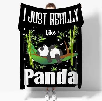 Мне просто очень нравится одеяло с пандой-забавные мягкие легкие одеяла из пищевой фланели для кемпинга, диван-кровать, полиэфирный плед