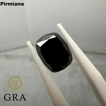 Муассанит рыхлой огранки Pirmiana черного цвета Прошел алмазный тест с помощью GRA для изготовления ювелирных изделий своими руками