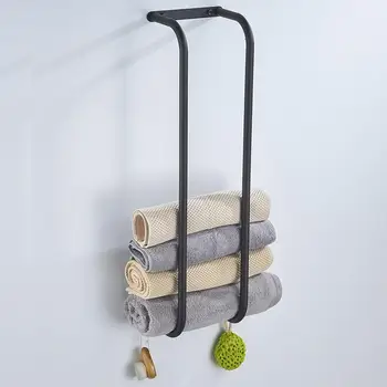 Настенная вешалка для полотенец, компактная вешалка для полотенец из нержавеющей стали, современный настенный органайзер для ванной, принадлежностей для душа, банного полотенца