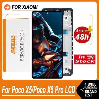 Оригинальный AMOLED Для Xiaomi Poco X5 LCD 22111317PG Рамка Экрана Сенсорная Панель Дигитайзер Для Poco X5 Pro LCD 22101320G Дисплей